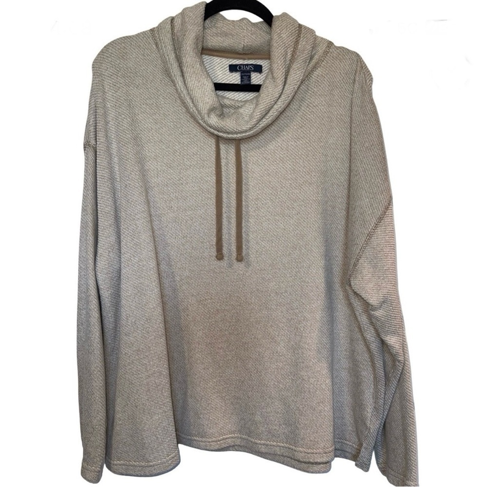 Chaps XXL Oatmeal Heathered Cowl NeckSweater